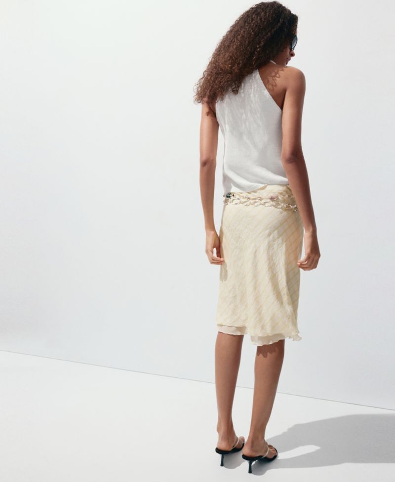 Women's Checked Midi Skirt