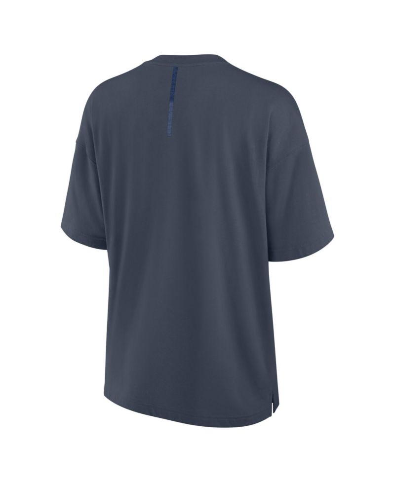 Women's Blue New York Rangers Oversized Elements Raw Edge Future Ground T-Shirt
