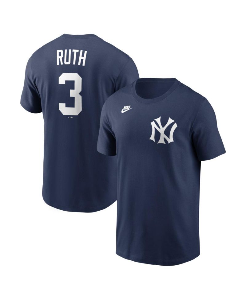 Men's Babe Ruth Navy New York Yankees Cooperstown Collection Name & Number T-Shirt