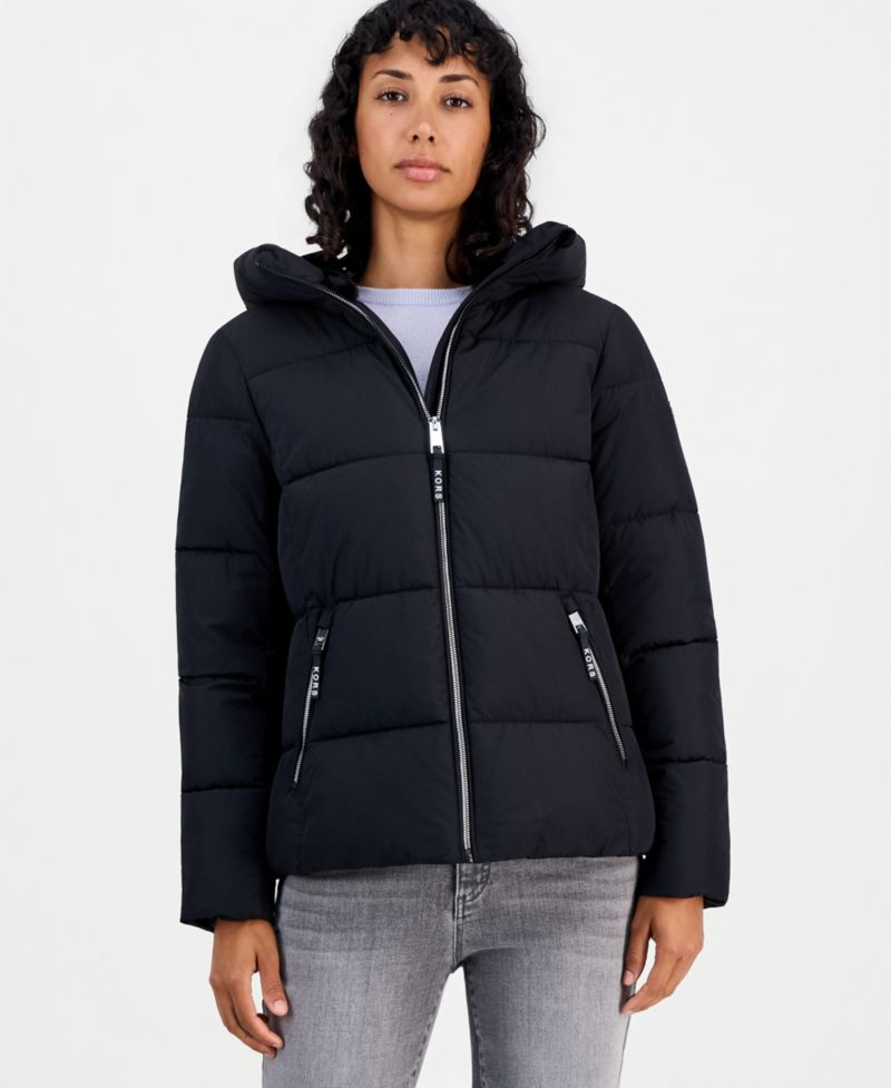 Michael Kors Women's Faux-Fur-Trim Hooded Puffer Coat