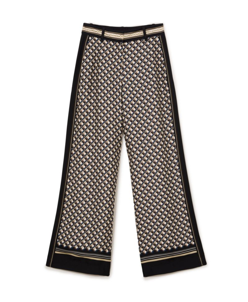 Women's Carmine Scarf-Print Wide-Leg Trousers