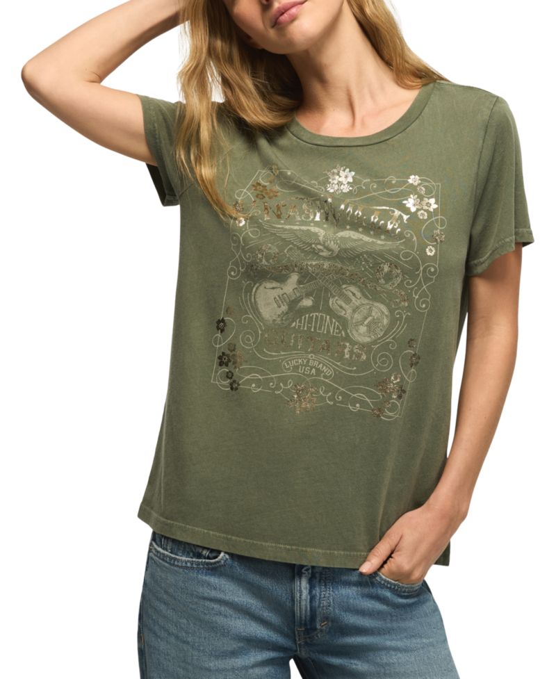 Women's Nashville Guitars Retro Graphic T-Shirt