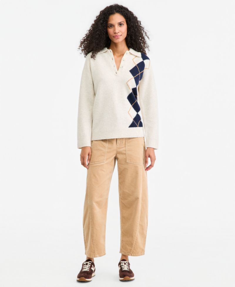 Women's Long-Sleeve Polo Sweater