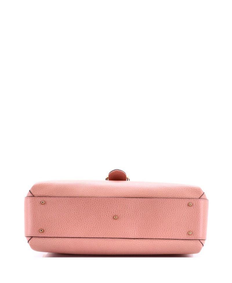 Medium Interlocking Top Handle Bag Leather