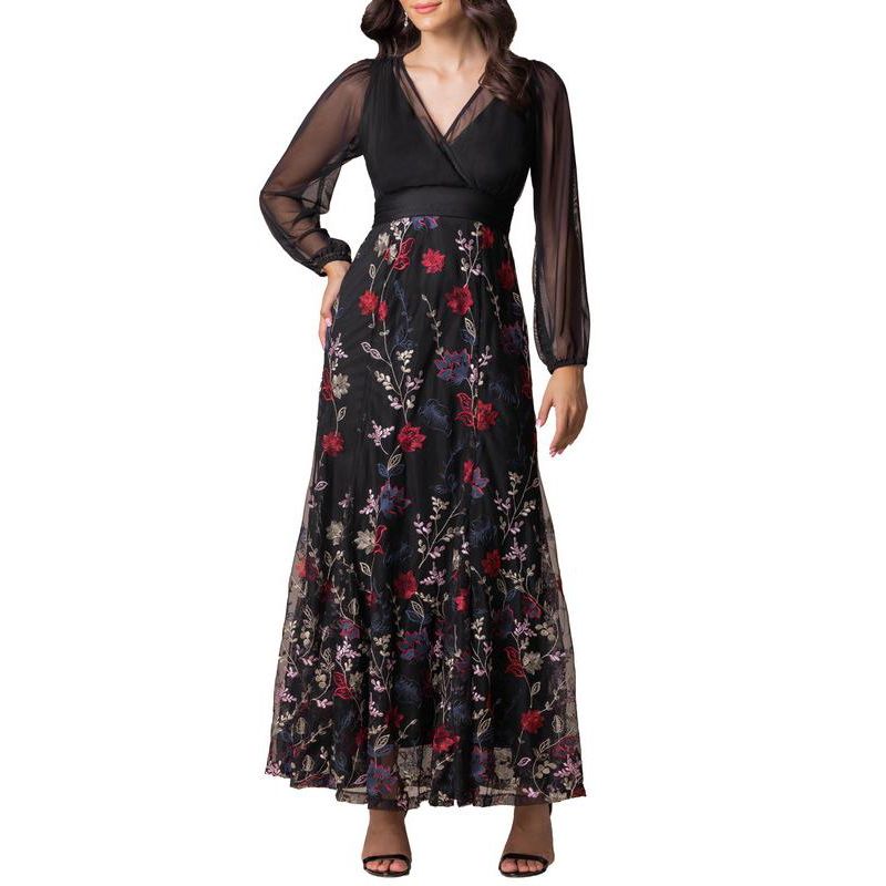 Women's Isabella Embroidered Mesh Formal Gown