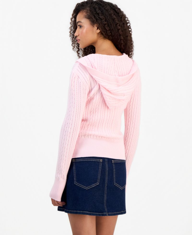 Women's Cable-Knit Zippered Hoodie