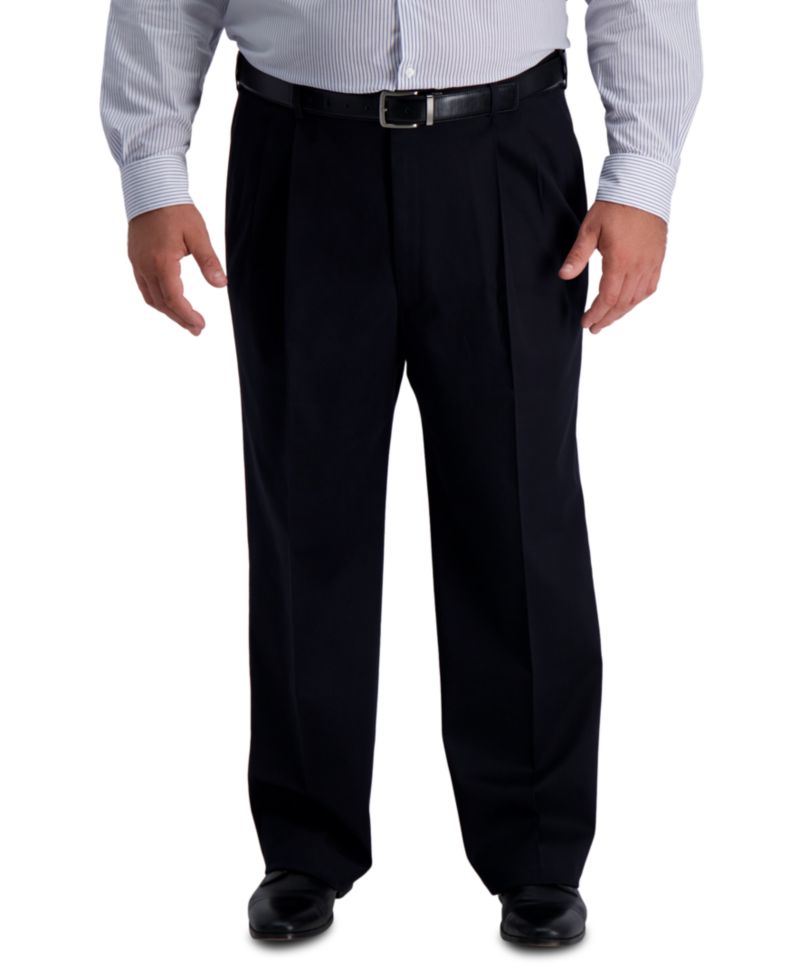 Men's Big & Tall Iron Free Premium Khaki Classic-Fit Pleated Pant