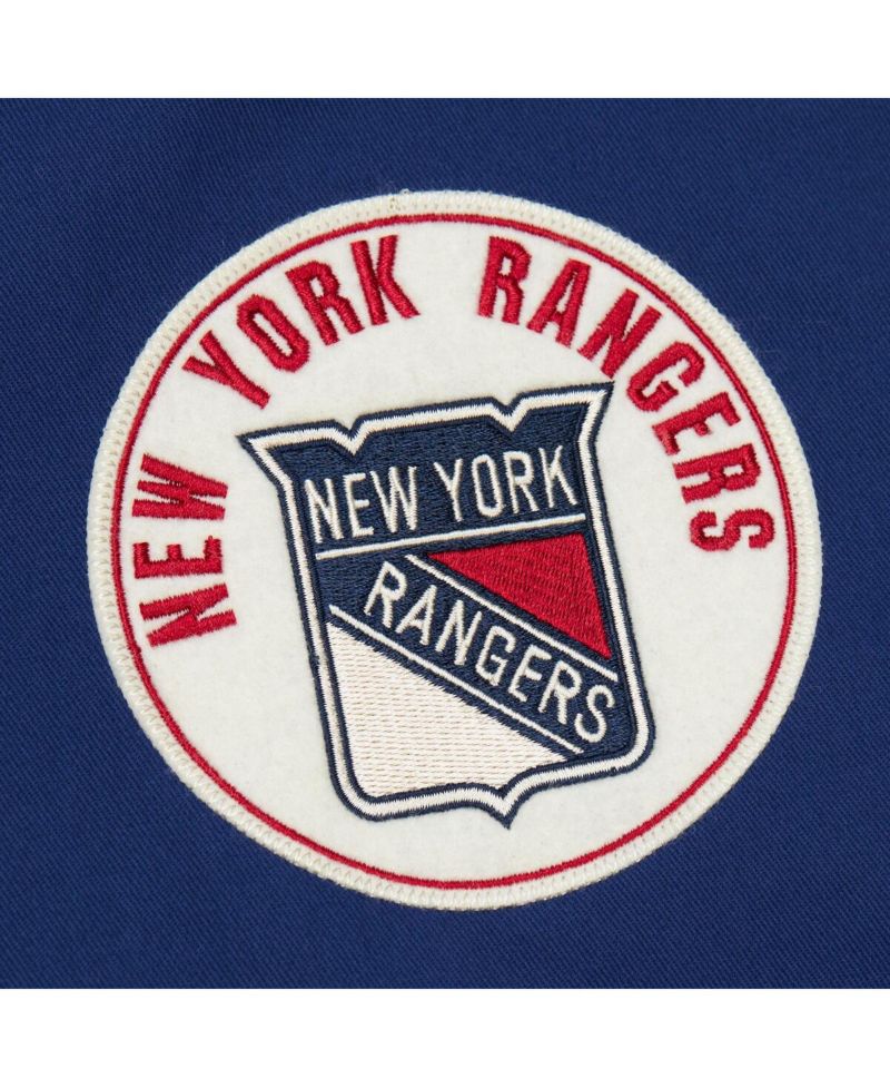 Men's Blue New York Rangers Vintage Coaches Cotton Twill Full-Zip Jacket
