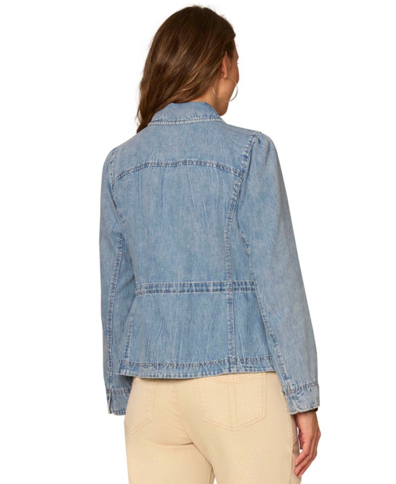 Petite Collared Neck Peplum Jacket