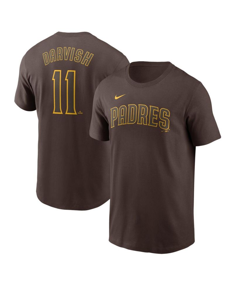 Men's Yu Darvish Brown San Diego Padres Fuse Name & Number T-Shirt