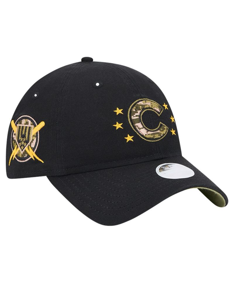 Women's Black Chicago Cubs 2024-Armed Forces Day 9TWENTY Adjustable Hat