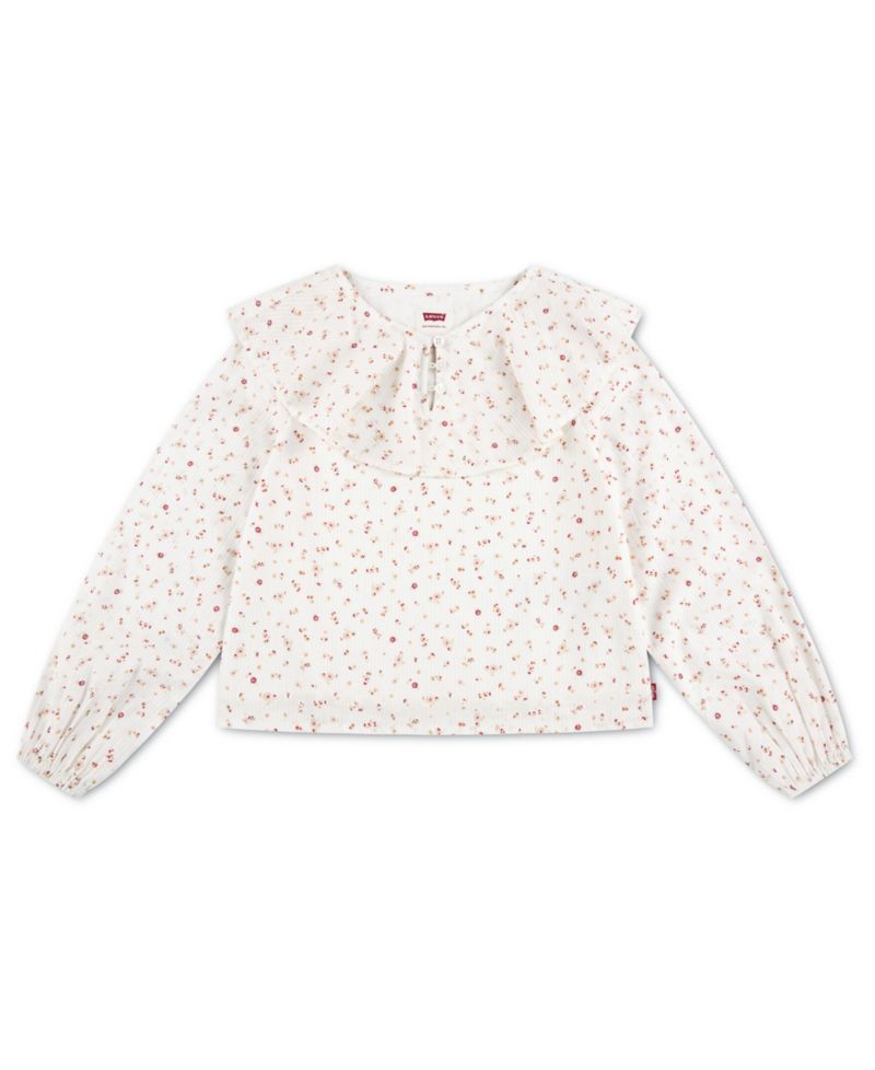 Girls' 7-16 Long-Sleeve Ruffle Top