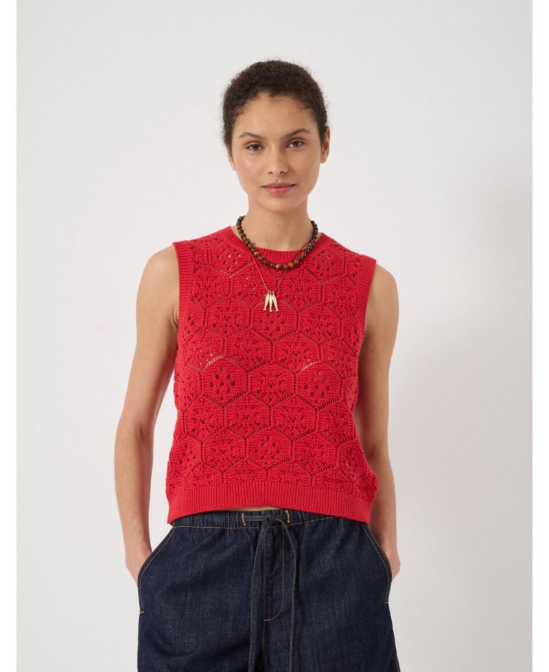 Women's Geometric Crochet Vest