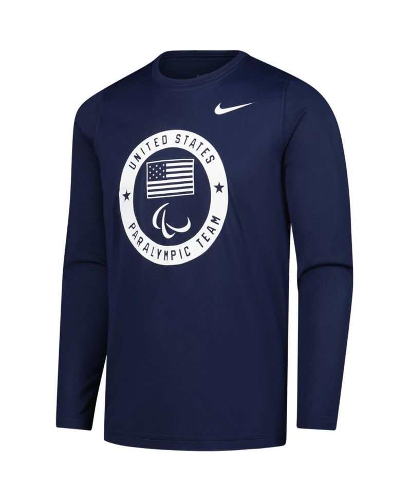 Big Boys and Girls Navy U.S. Paralympics Legend Long Sleeve T-Shirt