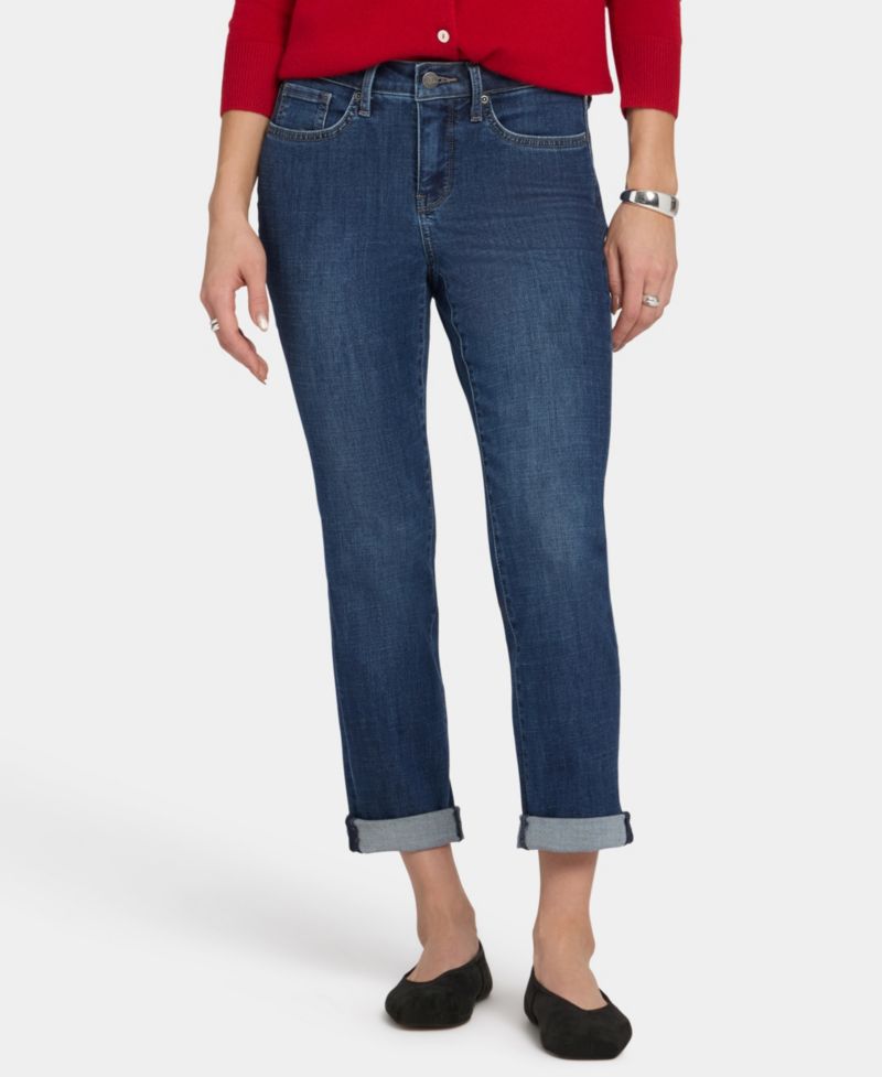 Petite Sheri Slim Ankle Jeans with Rolled Cuffs and Lift Tuck Technology