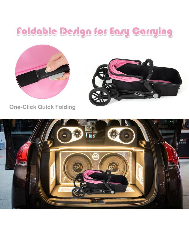 2-in-1 Baby Pushchair with Foldable Design for Newborn Infants