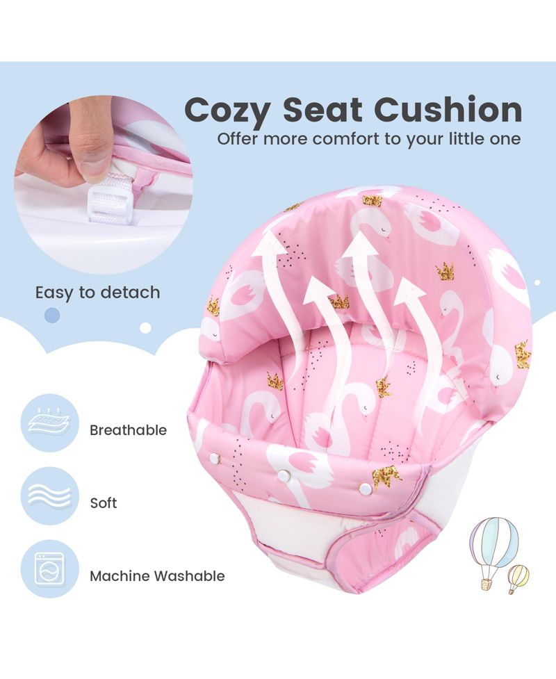 Foldable Baby Activity Walker with Adjustable Height and Detachable Seat Cushion