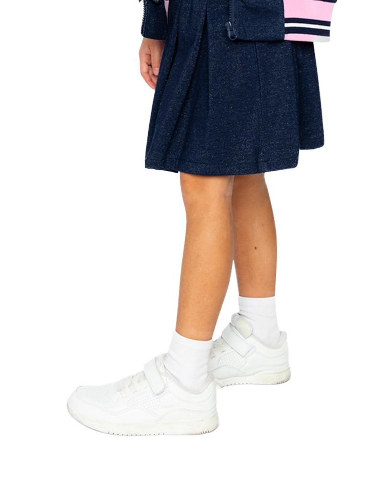 Little and Big Girl ( size 6 to 14 ) Pleated French Terry Skirt Denim