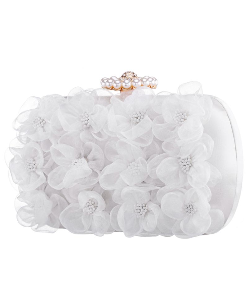 3-D Flower Minaudiere Mini Clutch Handbag