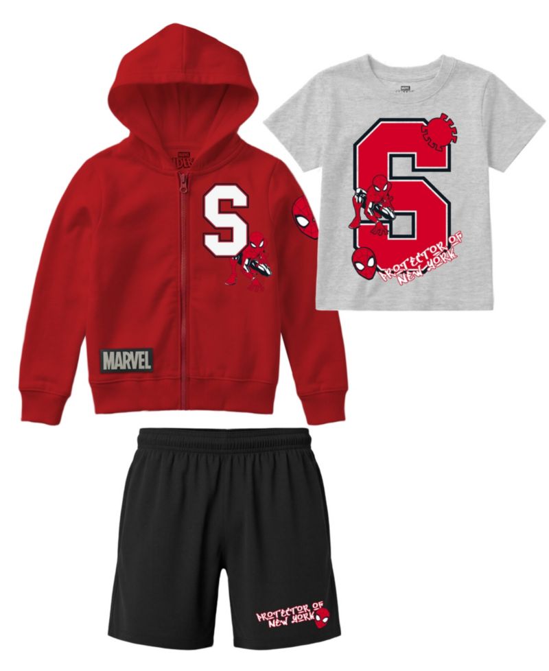 Boys' 2T-7 Short-Sleeve T-Shirt, Sweatshirt and Shorts, 3-Piece Set