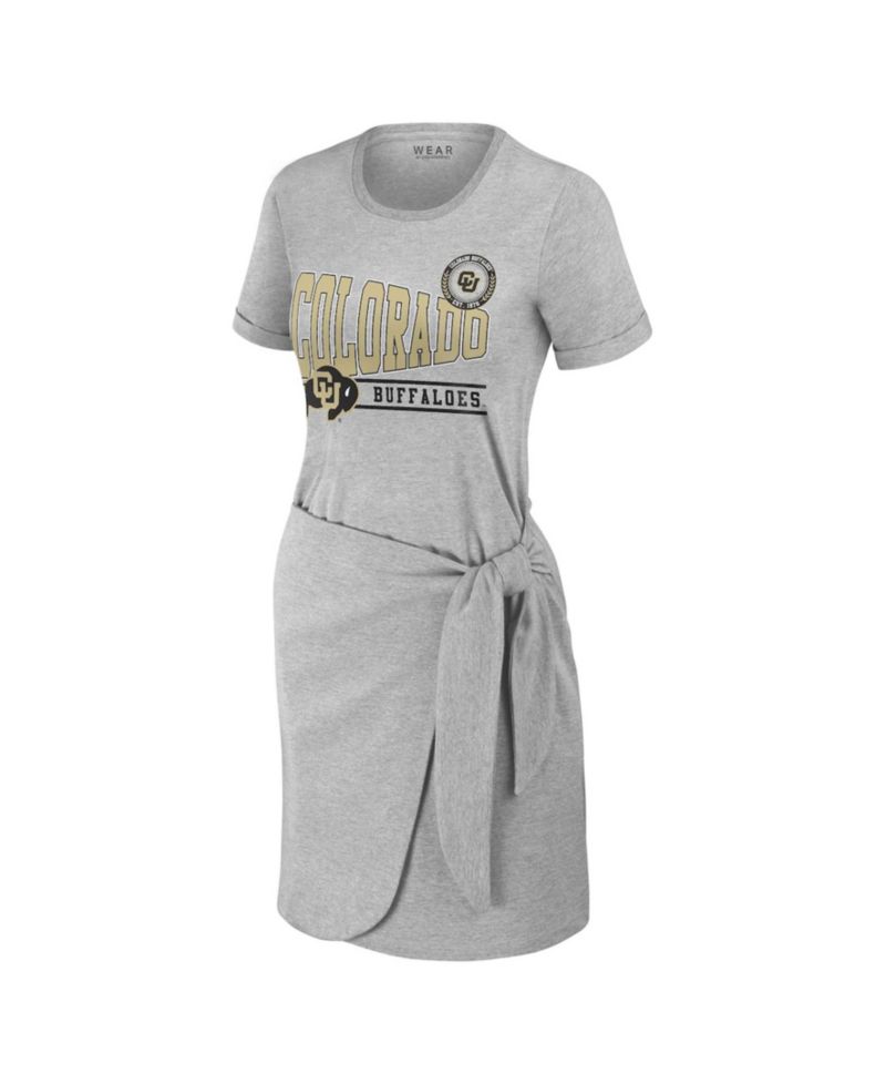 Women's Heather Gray Colorado Buffaloes Knotted T-Shirt Dress