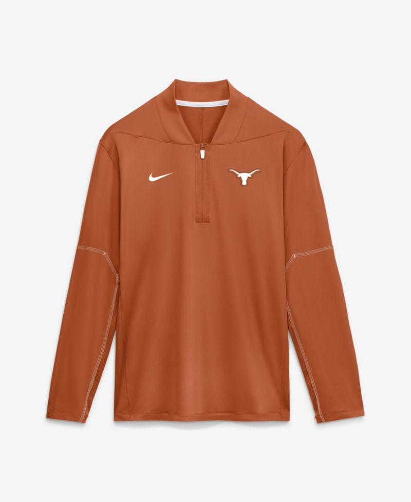 Men's Texas Orange Texas Longhorns Sideline Dri-FIT Long Sleeve Half-Zip Pullover