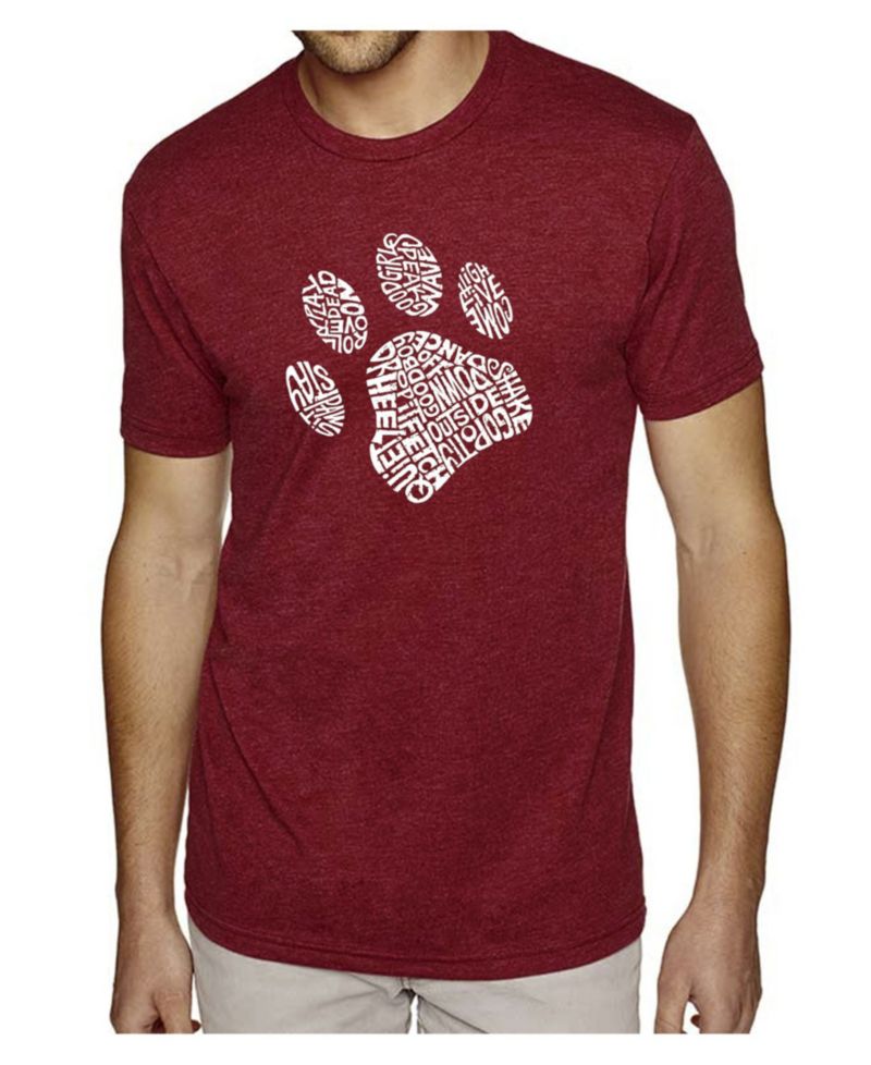 Men's Cotton/Poly Blend Word Art T-Shirt - Dog Paw