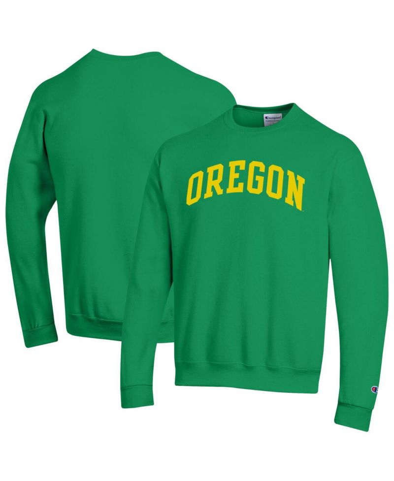 Men's Green Oregon Ducks Basic Arch Fleece Pullover Sweatshirt