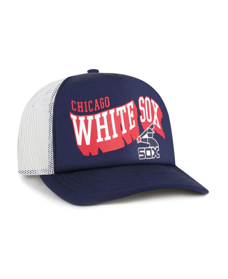 Men's Navy Chicago White Sox Meander Foam Trucker Snapback Hat