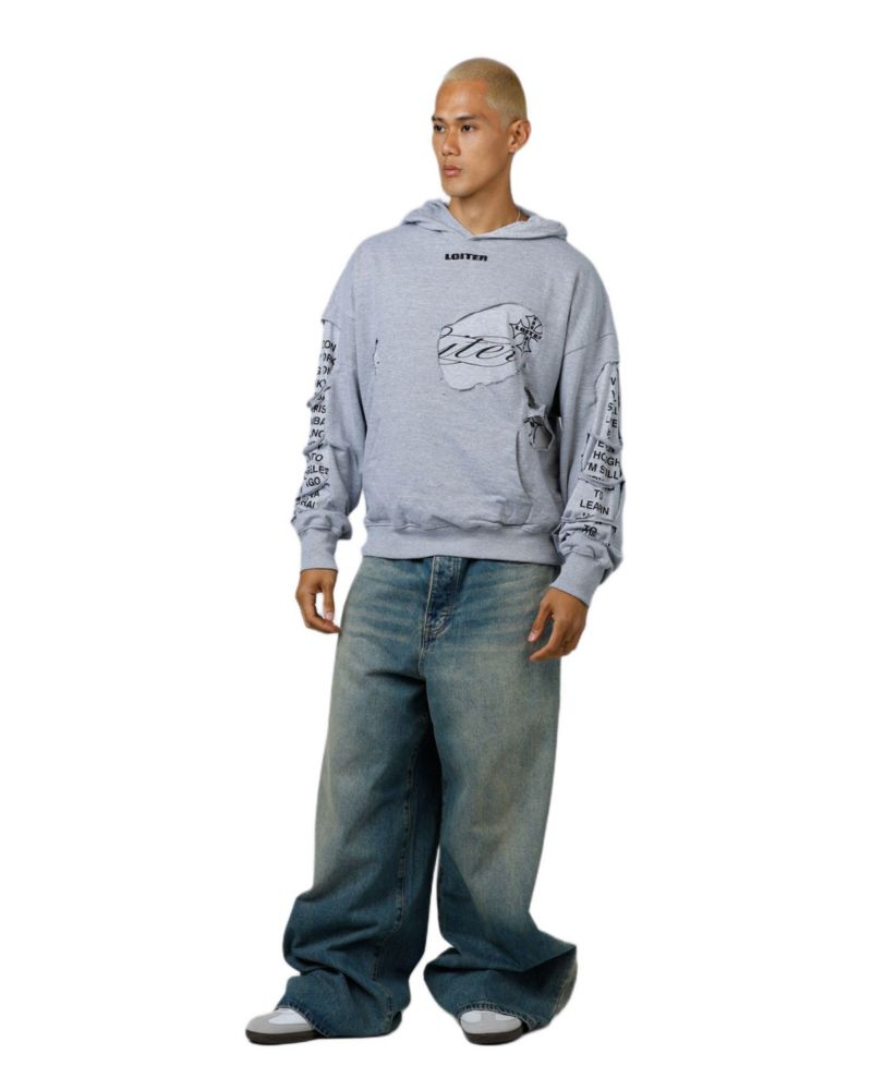 Men's Destruction Hoodie - Grey M
