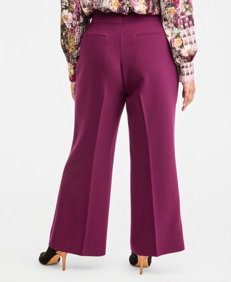 Plus Size Wide-Leg Mid-Rise Woven Pants
