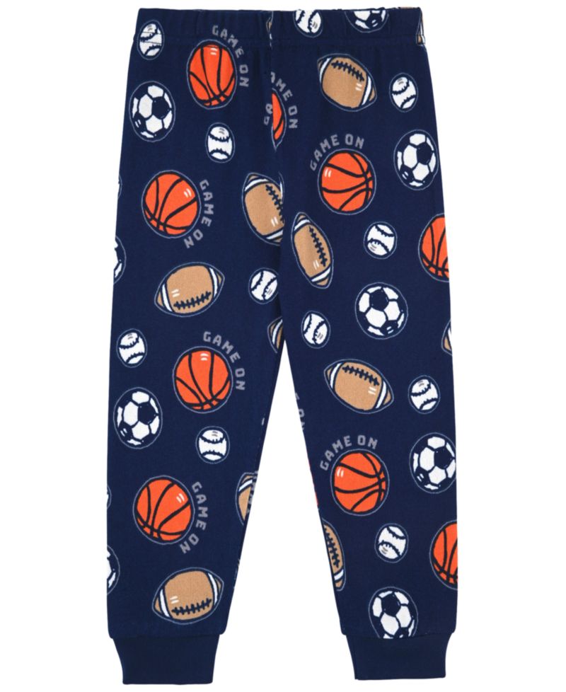 Boys' 12M-5T Game Day Sport Ball Pajama with Socks, 3-Piece Set