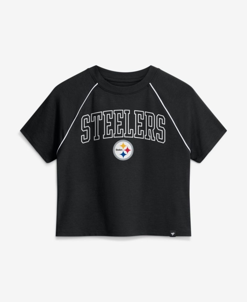 Women's Pittsburgh Steelers Offensive Scheme Raglan Cropped Top