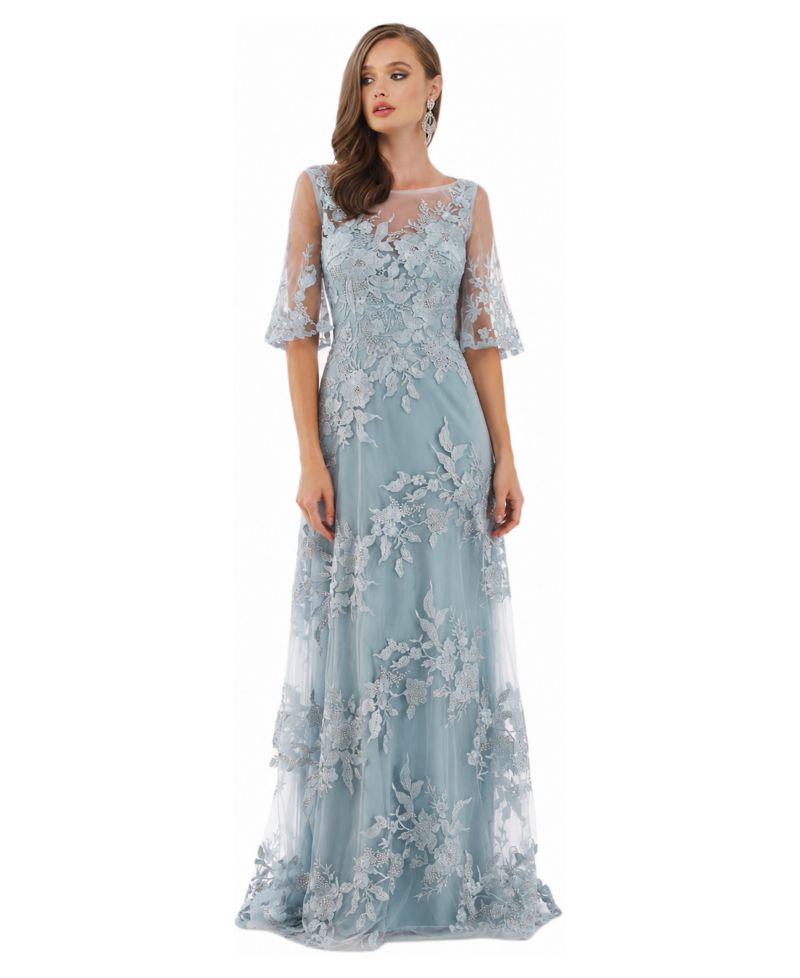 Women's Cape Sleeves A-line Lace Gown