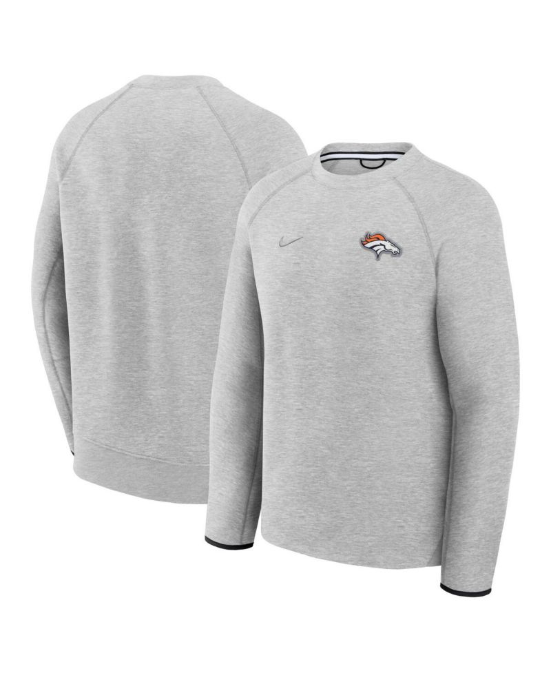 Men's Heather Gray Denver Broncos Tech Fleece Raglan Sweatshirt