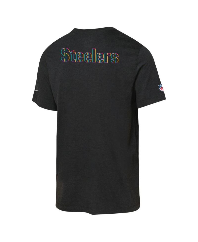Big Boys and Girls Black Pittsburgh Steelers 2025 NFL Crucial Catch Tri-Blend Dri-FIT T-Shirt