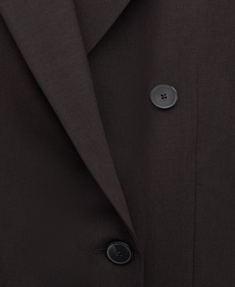 Women's Selection Double-Breasted Wool Suit Blazer
