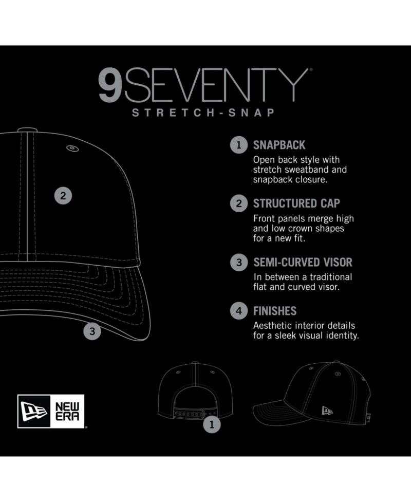 Men's Black Chicago White Sox Labeled 9SEVENTY Stretch-Snap Adjustable Hat