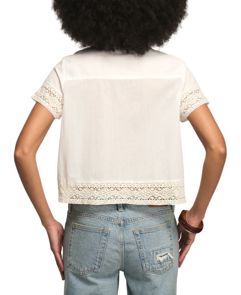 Women's Cutwork Collared Camp Shirt
