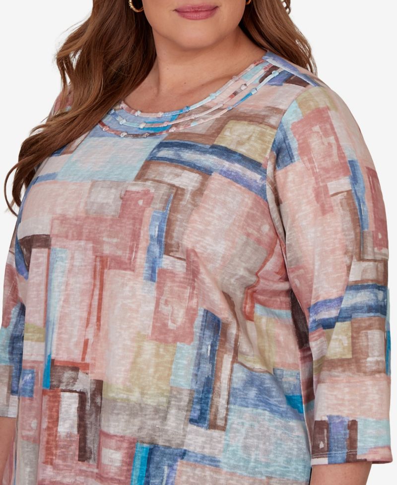Plus Size Camden Market Painted Color Blocks Knit Top