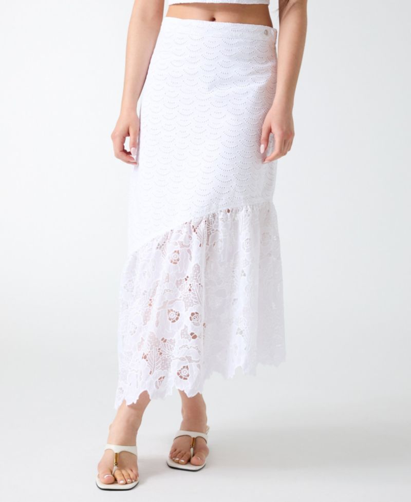 Women's Sharon Eyelets Flared Midi Skirt