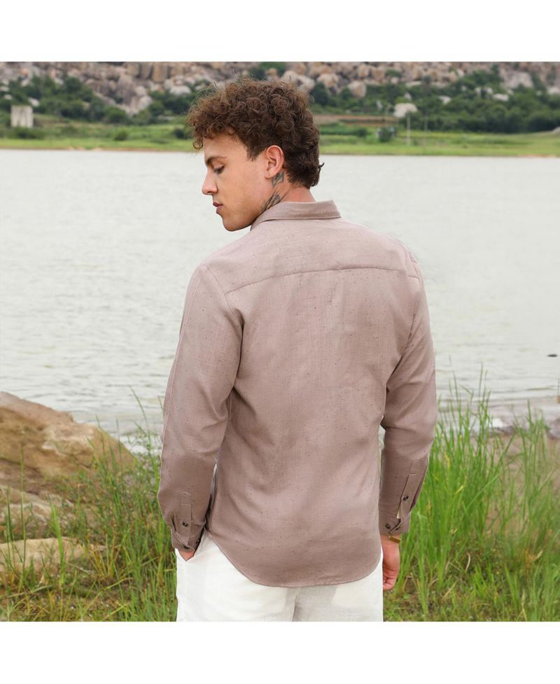 Men's Peanut Brown Heathered Utility Shirt