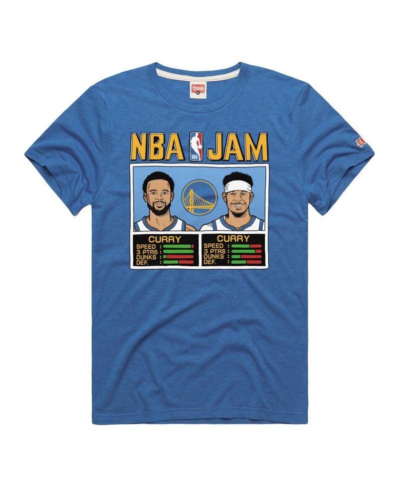 Men's Stephen Curry Seth Curry Royal Golden State Warriors NBA Jam Tri-Blend T-Shirt