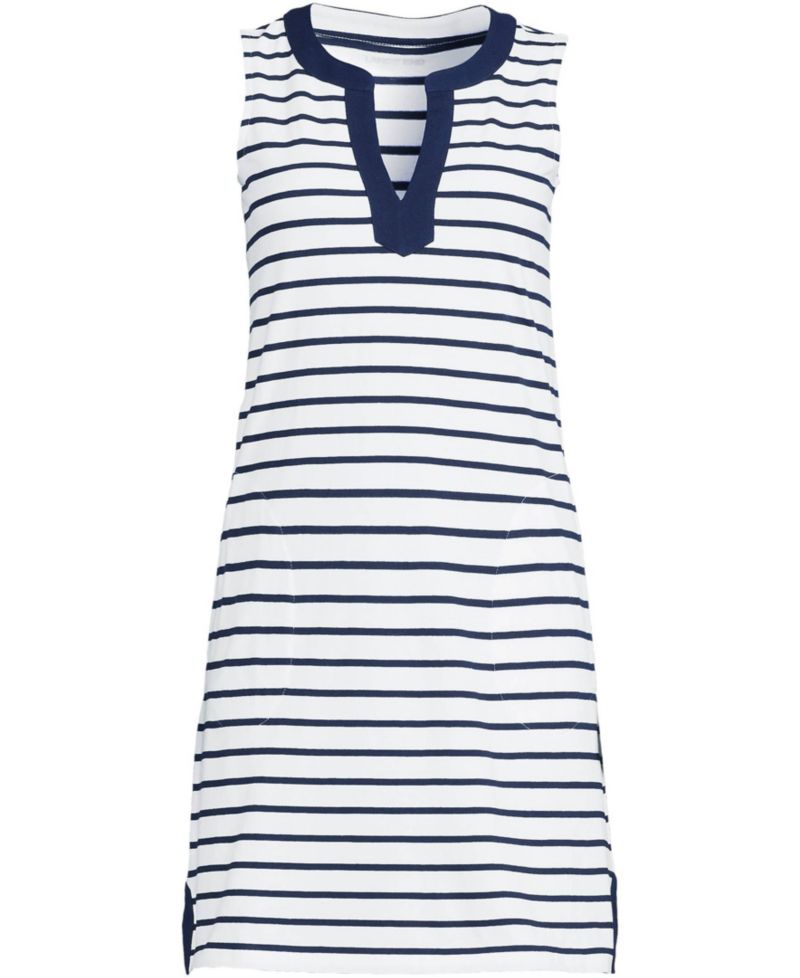 Plus Size Cotton Jersey Notch Neck Dress