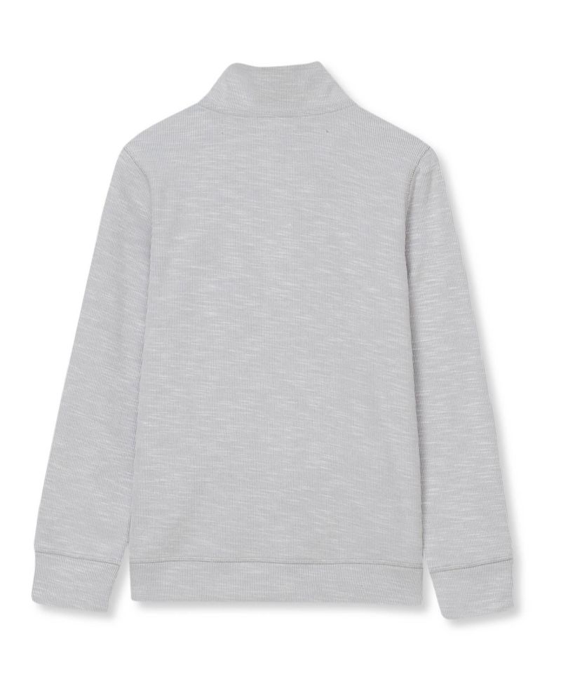 Boys Quarter Zip Slub Sweater
