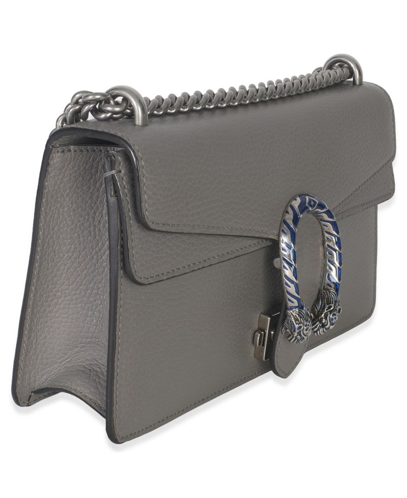 Dusty Grey Pebbled Calfskin Small Dionysus Shoulder Bag