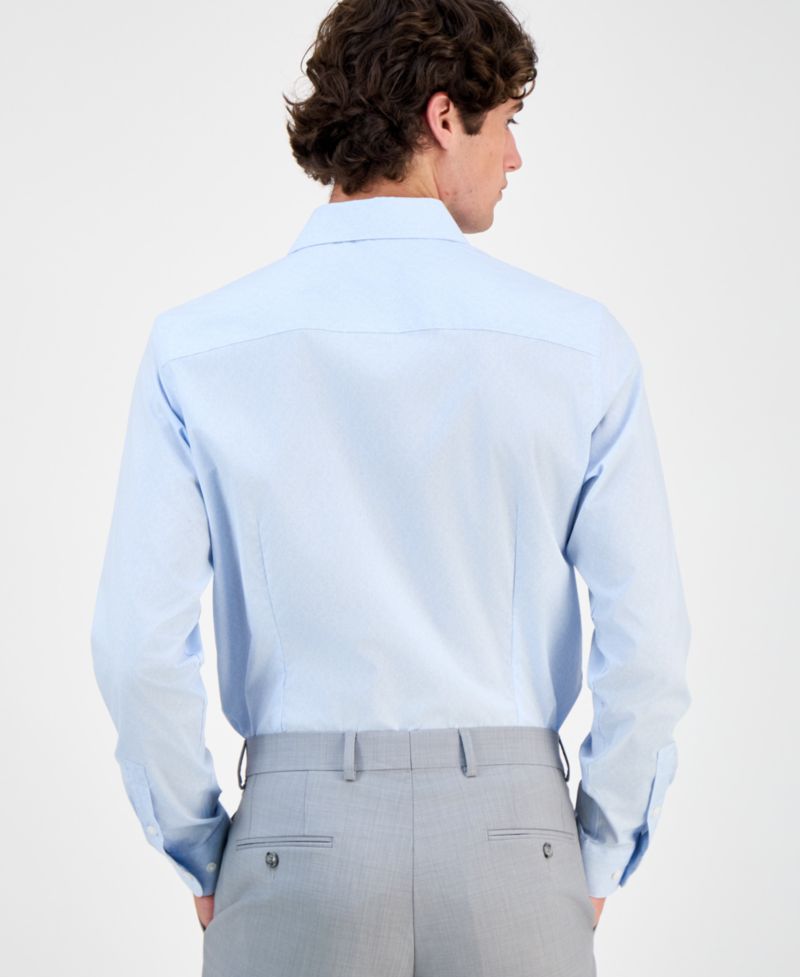 Men's Slim-Fit Vine Print Dress Shirt