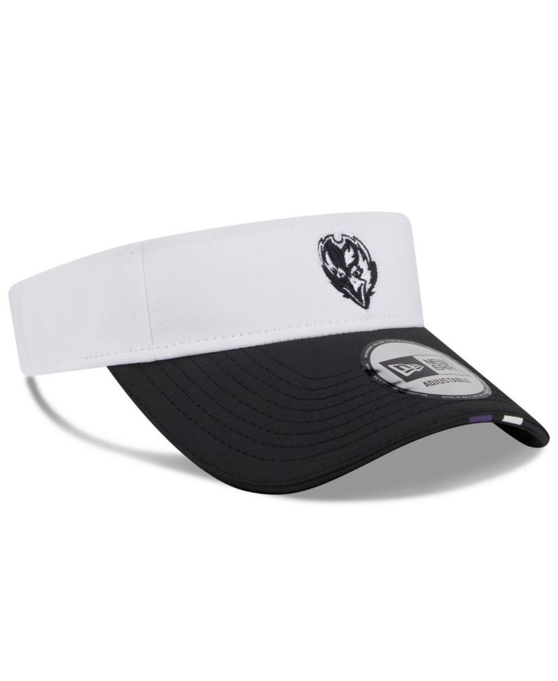 Men's White/Black Baltimore Ravens 2025 NFL Training Camp Adjustable Visor Hat