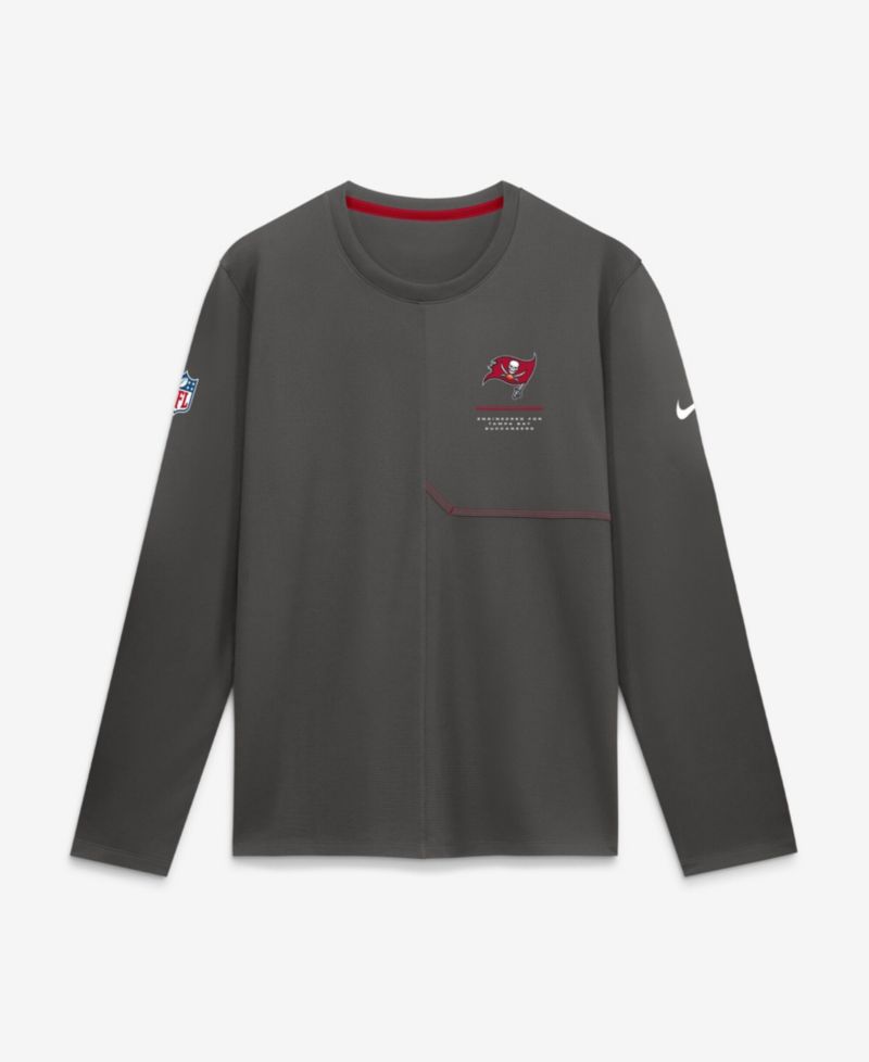 Men's Pewter Tampa Bay Buccaneers Sideline Coaches UV Dri-FIT Long Sleeve Shirt