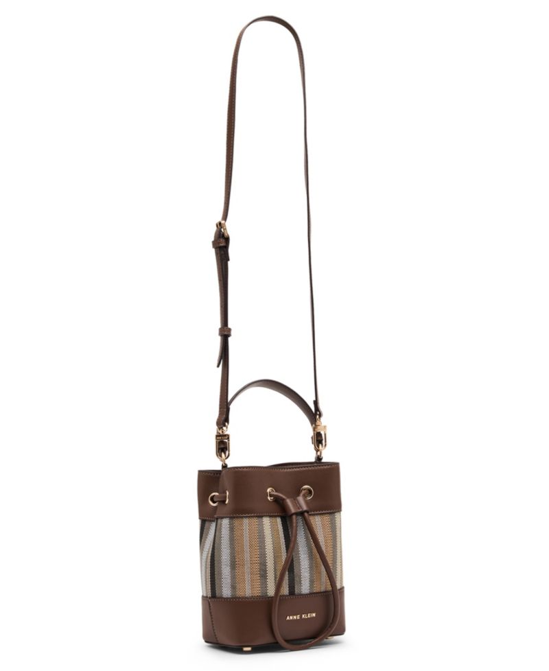 Stripe Mini Bucket Handbag